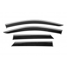 Ветровики с хромированным молдингом Niken Luxury (4 шт) для Peugeot 3008 2016-2023 гг