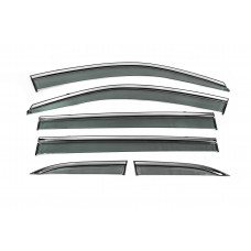 Ветровики с хромированным молдингом Niken Luxury (6 шт) для Toyota Highlander 2013-2019 гг