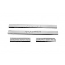 Накладки на пороги Carmos V2 (4 шт, нерж.) для Renault Duster 2008-2017 рр