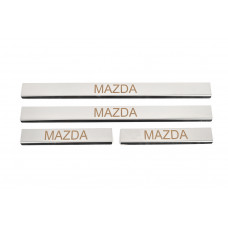 Накладки на пороги Carmos (4 шт, нержавейка) V-3 для Mazda 6 2008-2012 гг