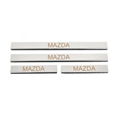 Накладки на пороги Carmos (4 шт, нержавейка) V-3 для Mazda 6 2003-2008 гг