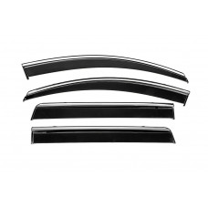 Ветровики с хромированным молдингом Niken Luxury (4 шт) для Mitsubishi Pajero Sport 2015- гг