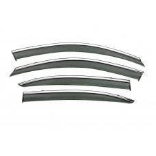 Ветровики с хромированным молдингом Niken Luxury (SD, 4 шт) для Skoda Octavia II A5 2006-2010 гг