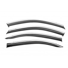 Вітровики з хромованим молдингом Niken Luxury (SD, 4 шт) для Skoda Octavia IV A8 2020- рр