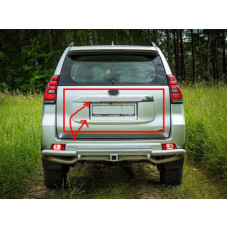 Хромированная накладка над номером (Дизайн 2018) Хромированная накладка -2025 пластиковая крышка для Toyota Land Cruiser Prado 150 2009-2023 гг