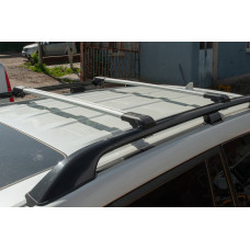 Поперечные багажные дуги на стандартные рейлинги WingBar V1 (с ключом) до 110 см, черный для Chery Tiggo 1 2005-2016 гг