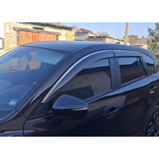 Вітровики з хромованим молдингом Niken Luxury (4 шт) для Mazda CX-5 2012-2017 рр