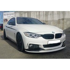 Накладка на передний бампер DPT Flap V-3 (для M-Sport, черный глянец) для BMW 4 серия F-32 2012-2020 гг