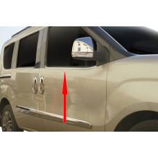 Окантовка стекол Нержавейка 4 шт, OmsaLine - Итальянская Нержавейка для Fiat Doblo II 2010-2022 гг
