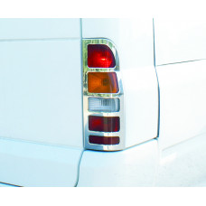 Накладки на Задние Фонари (2 шт., Нержавейка) Carmos - Турецкая сталь для Ford Transit 2000-2014 гг