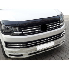 Накладки на решітку бампера 2015-2019 (6 шт, нерж) для Volkswagen T6 рр