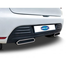 Насадки на выхлоп для бампера (2 шт, нержавейка) для Renault Clio IV 2012-2019 гг