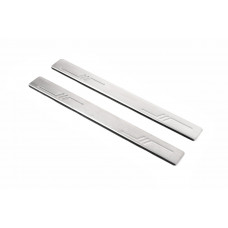 Накладки на пороги OmsaLine (2 шт, нержавейка) для Toyota Corolla 2007-2013 гг