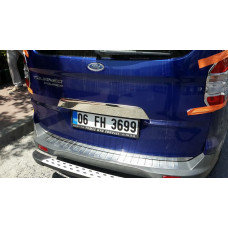 Хромированная накладка над номером (нержавейка) OmsaLine - Итальянская Нержавейка для Ford Courier 2014-2023 гг