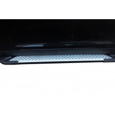 Боковые пороги Allmond Grey (2 шт., алюм.) для Kia Sportage 2010-2015 гг