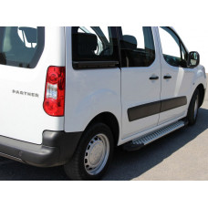 Боковые Подножки Allmond Grey (2 шт., Алюминий) для Citroen Berlingo 2008-2018 гг