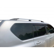 Рейлинги турецкий дизайн (Хром, 2 шт) Пластиковые ножки для Toyota Land Cruiser Prado 150 2009-2023 гг