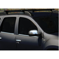 Накладки на Зеркала Вариант 1 (2 шт) OmsaLine - Итальянская Нержавейка для Nissan Terrano 2014- гг