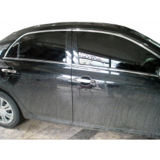 Верхние молдинги стекол нержавейка (4 шт) для Toyota Corolla 2007-2013 гг
