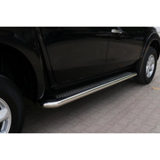 Боковые Подножки Maydos V2 (2 шт., Алюминий и Нержавейка) для Fiat Fullback 2016- гг