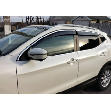 Ветровики с хромом (4 шт., Sunplex Chrome) для Nissan Qashqai 2014-2021 гг