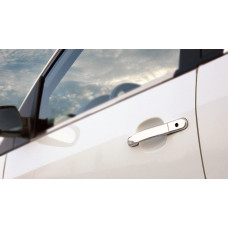 Хромированные Накладки на Ручки (4 шт., Нержавейка) OmsaLine - Итальянская Нержавейка для Ford Fiesta 2002-2008 гг