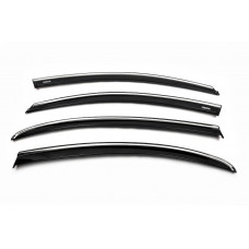 Вітровики з хромованим молдингом (4 шт, Niken) для Fiat Tipo 2016- рр