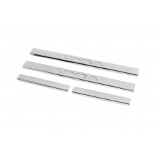 Накладки на пороги Carmos V2 (4 шт, нерж.) для Fiat Linea 2006-2018 рр