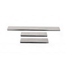 Накладки на пороги Nataniko (3 шт, нержавейка) Premium - лента 3M, 0.8м для Citroen SpaceTourer 2016- гг