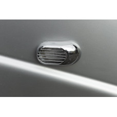 Решітка на повторювач Овал (2 шт, ABS) для Mitsubishi Outlander 2006-2012 рр