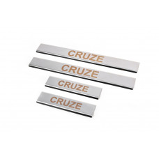 Накладки на пороги V1 (4 шт., Carmos) для Chevrolet Cruze 2009-2015 гг