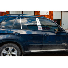 Молдинги стійок дверних (нерж.) для BMW X5 E-70 2007-2013 рр