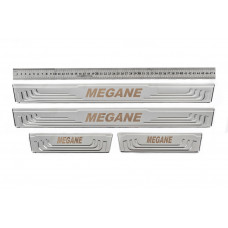 Накладки на пороги V-2 (4 шт., нерж) для Renault Megane I 1996-2004 рр