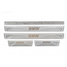 Универсальные накладки на пороги BMW V-2 (4 шт., нержавейка) для BMW