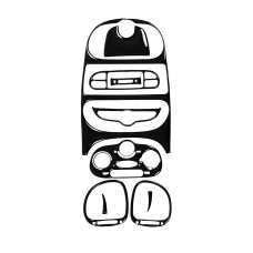 Накладки на панель (Meric, 2001-2025) Чорний для Peugeot 206 рр