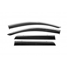 Вітровики з хромованим молдингом Niken Luxury (4 шт) для Dodge Journey 2008-2020 рр