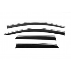 Ветровики с хромированным молдингом Niken Luxury (4 шт) для Renault Captur 2013-2019 гг