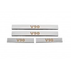 Накладки на пороги Carmos (4 шт, нерж) для Volvo S90/V90 2016- рр