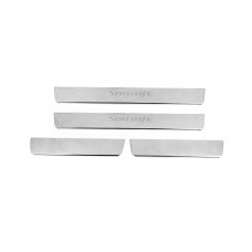 Накладка на пороги Carmos V2 (4 шт, нерж) для Hyundai Santa Fe 2 2006-2012 рр