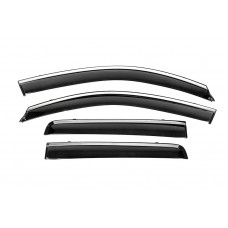 Ветровики с хромированным молдингом Niken Luxury (4 шт) для Mitsubishi Outlander 2006-2012 гг