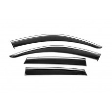 Ветровики с хромированным молдингом Niken Luxury (4 шт) для Volkswagen Touareg 2018- гг