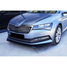 Передний сплиттер DPT V-3 (2015-2020, Черный Глянец) для Skoda Superb
