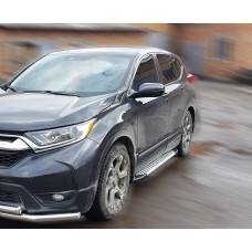 Боковые пороги Allmond Grey (2 шт., алюм.) для Honda CRV 2017-2022 гг