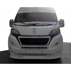 Передняя накладка 2014-2025 (узкая с LED, под покраску) для Peugeot Boxer