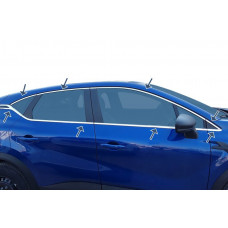 Полный комплект окантовки окон (16 шт, нержавейка) для Renault Captur 2019- гг