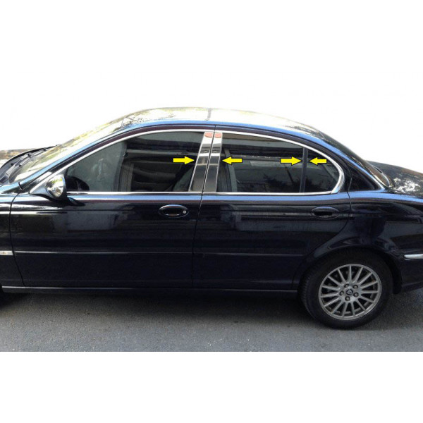 Накладки на стойки из нержавеющей стали для Jaguar X-Type 2001-2009 гг