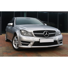 Передняя решетка Diamond Silver (для C63) 2007-2011 для Mercedes C-class W204