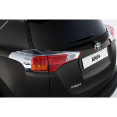 Хром Накладки на Задние Фонари Libao V1 2013-2016 (2 шт, пластик) для Toyota Rav 4