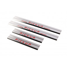 Накладки на пороги Carmos V1 (4 шт, нержавейка) для Nissan NP300 1999-2015 гг