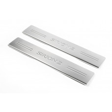 Накладки на пороги OmsaLine (2 шт, нержавейка) для Daihatsu Sirion 2005-2015 гг